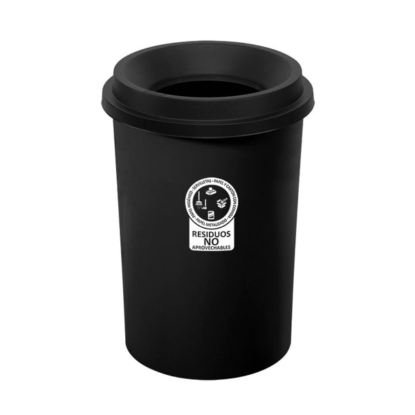 Papelera Evo 50 Litros Manejo Residuos Negro