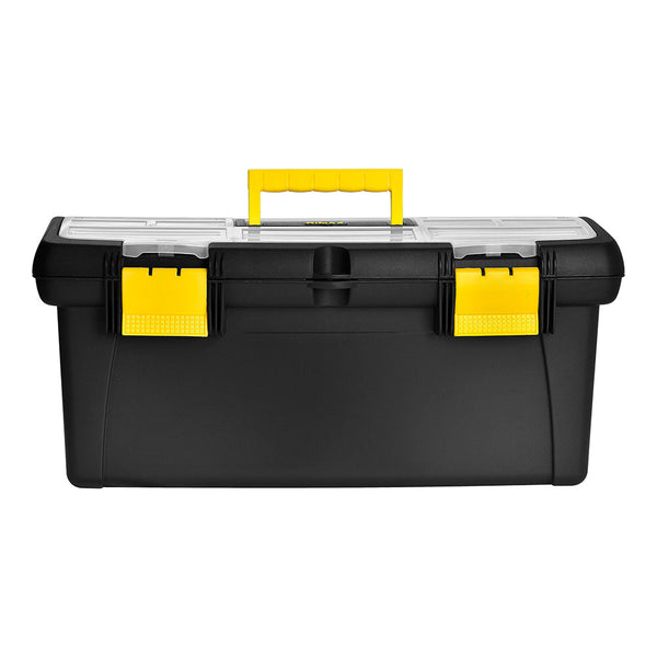 Caja Herramientas 22" con Tapa Organizadora Cerradura Plástica Negro