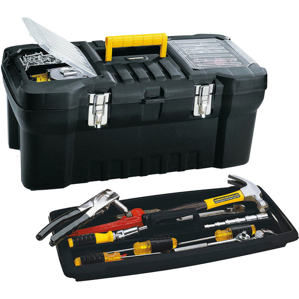 Caja Herramientas 24" Cerradura Metálica Negro