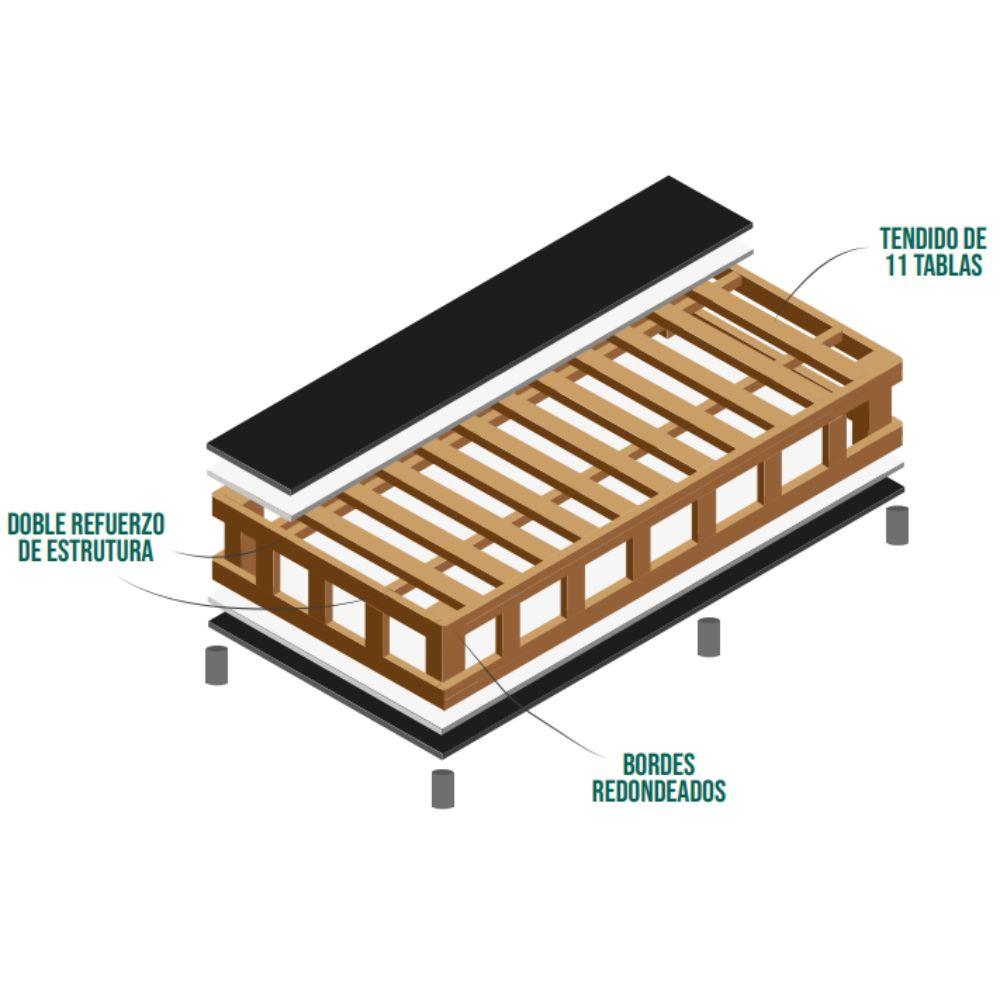 Combo para Habitación Jiang, incluye Base Cama Semidoble.