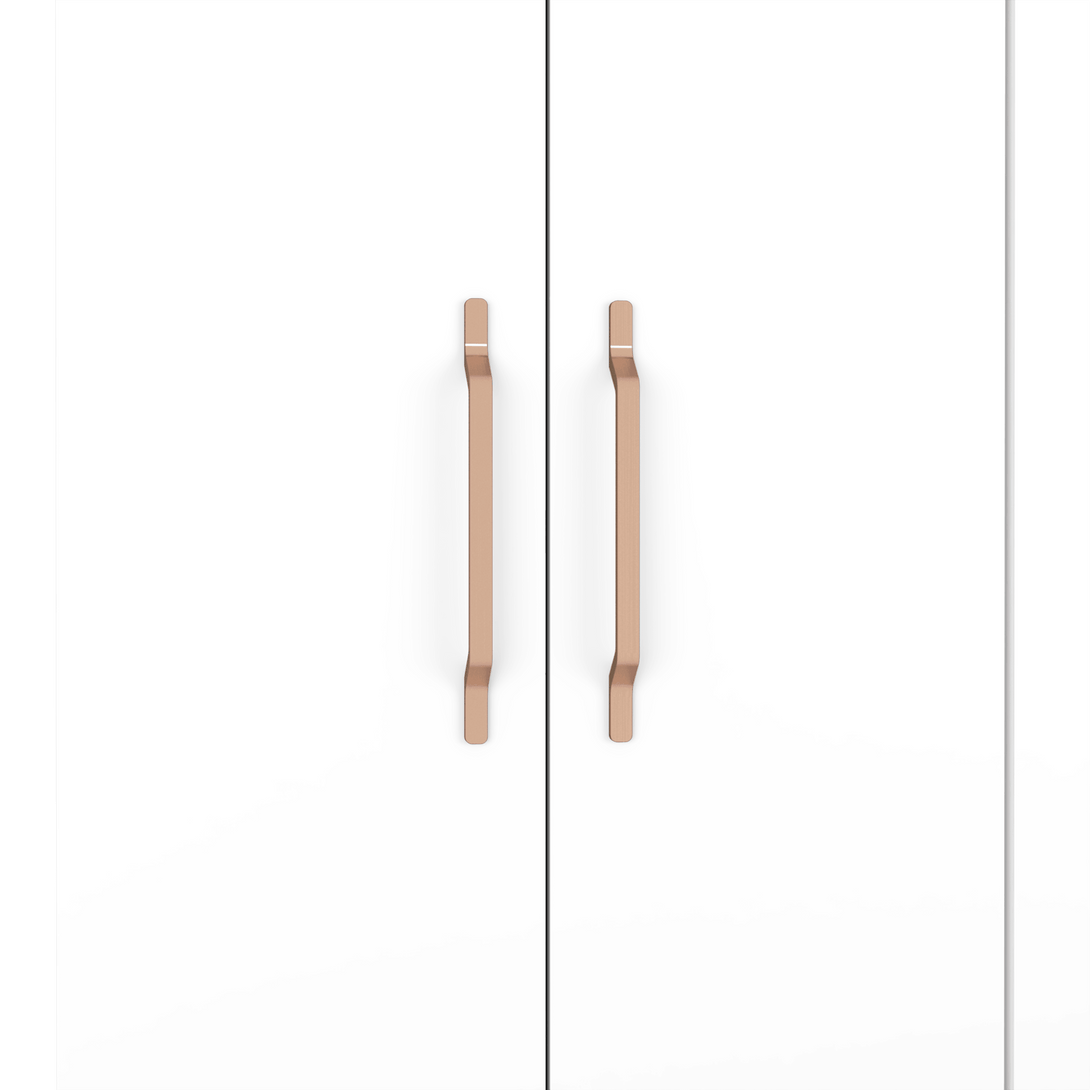 Closet Golden, Blanco y Oro Rosa, Variedad de Entrepaños y Seis Puertas Abatibles - VIRTUAL MUEBLES