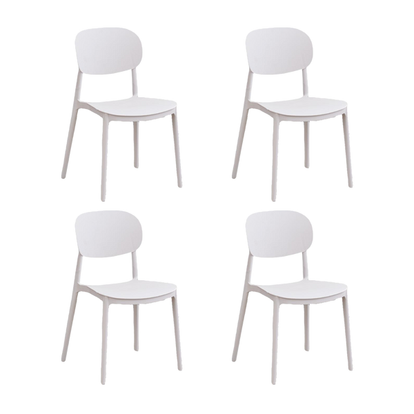 Silla Milan, Color Blanco, Con espaldar y diseño Moderno X4