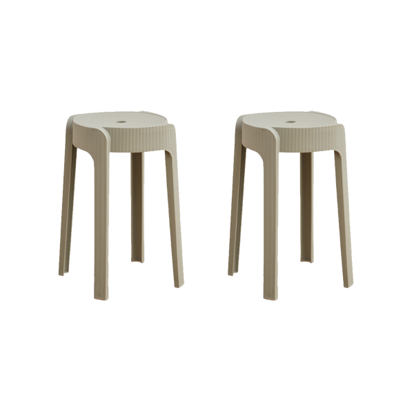 Butaco Apilable Maison, Color Gris Oscuro, Diseño Moderno X2