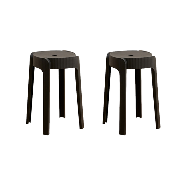 Butuco Apilable Maison, Color Negro, Diseño Moderno X2