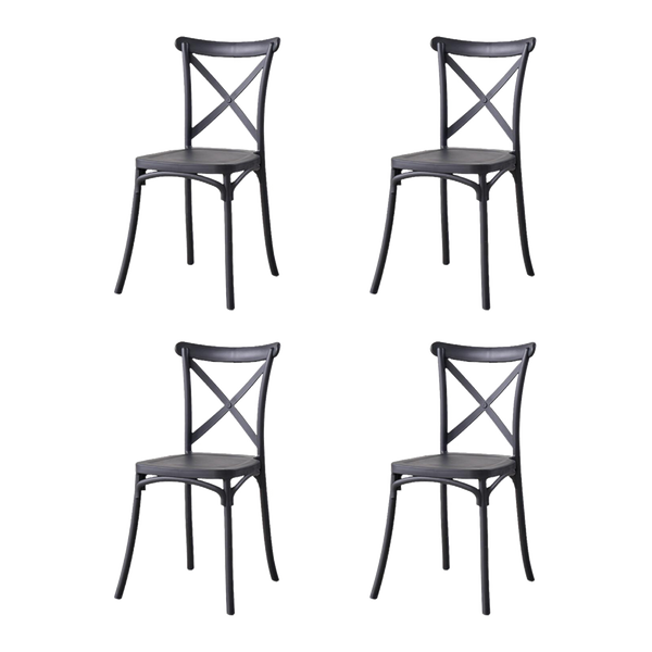 Silla Betany, Color Negro, Con espaldar y diseño minimalista X4